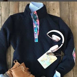 NWOT Preppy Navy Quilted Pullover